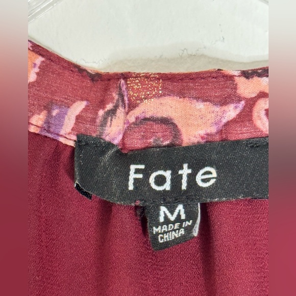 Fate Red Floral Ruffled Tiered Sundress with Bishop Sleeves - Picture 8 of 8